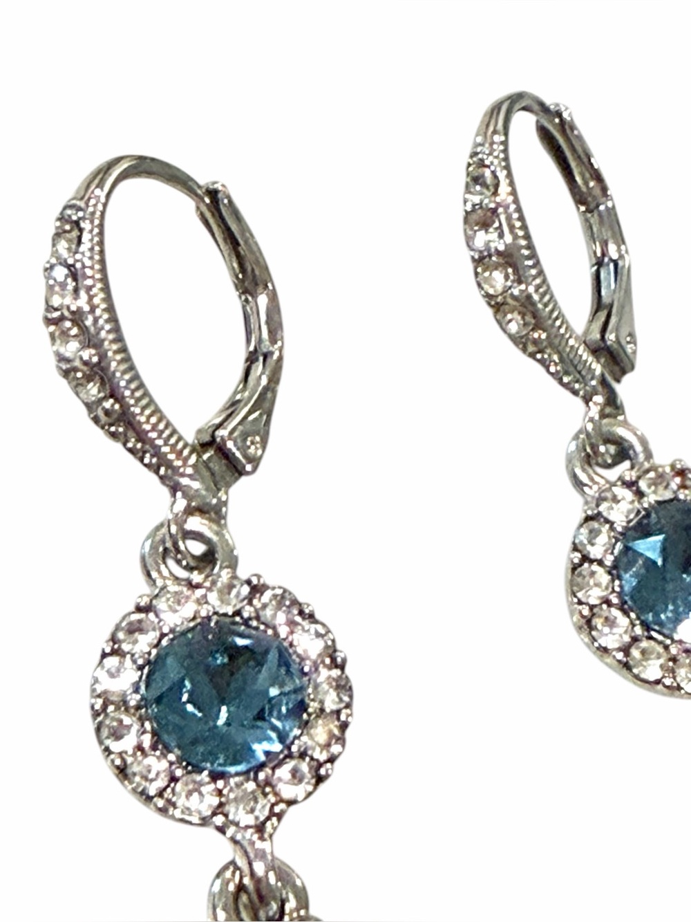 Givenchy Silver Sapphire Blue
Crystal Drop Earrings 2 inches Never Worn NEW Auth - Picture 6 of 7